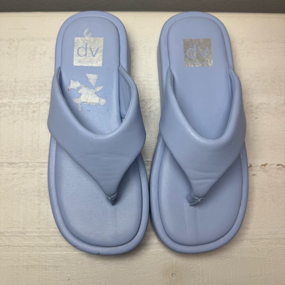 DV by Dolce Vita Sky Blue Platform Cushioned Sandals Flip Flops Women’s Size 6 - Picture 3 of 9